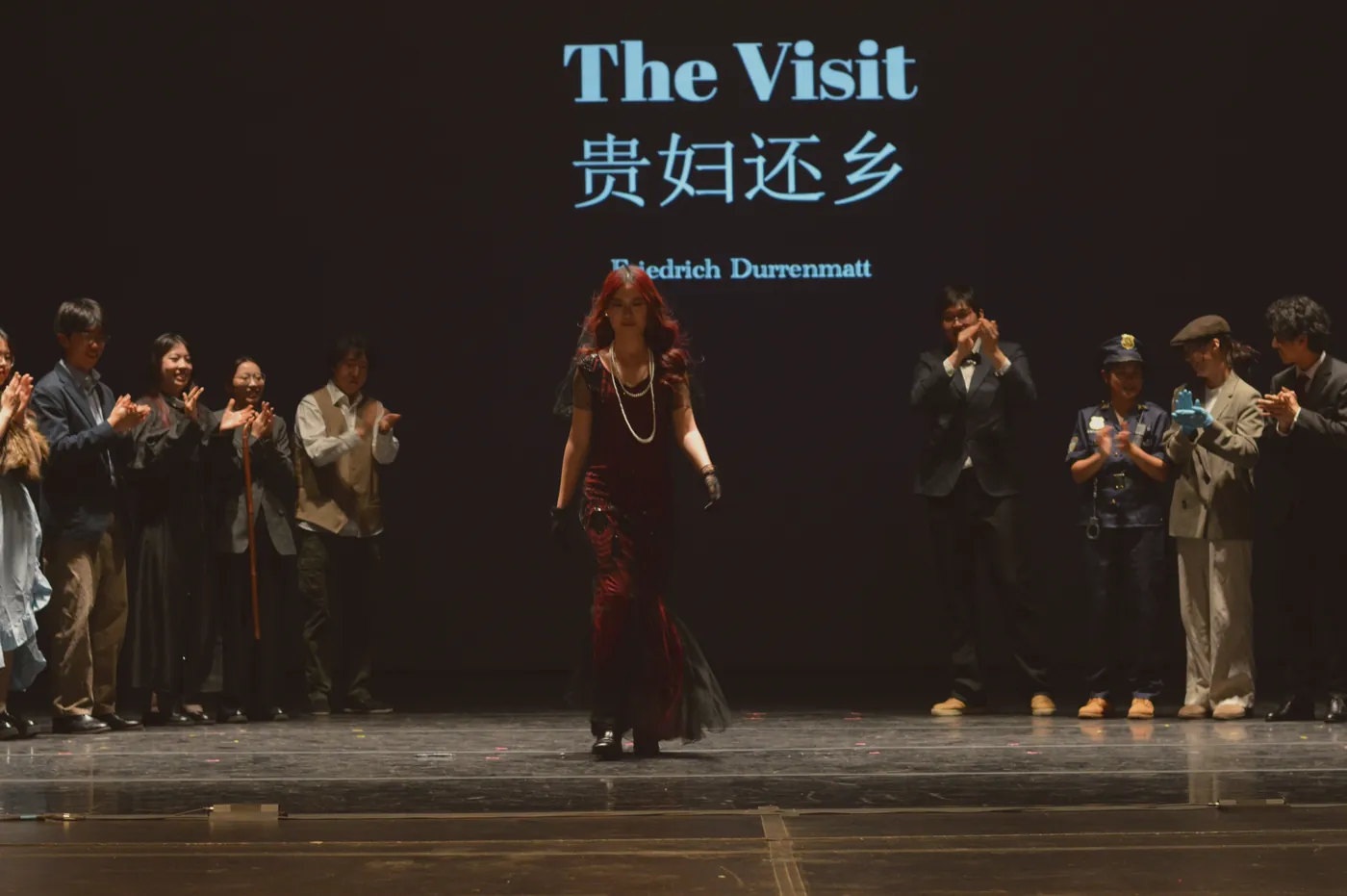 Claire on stage in The Visit